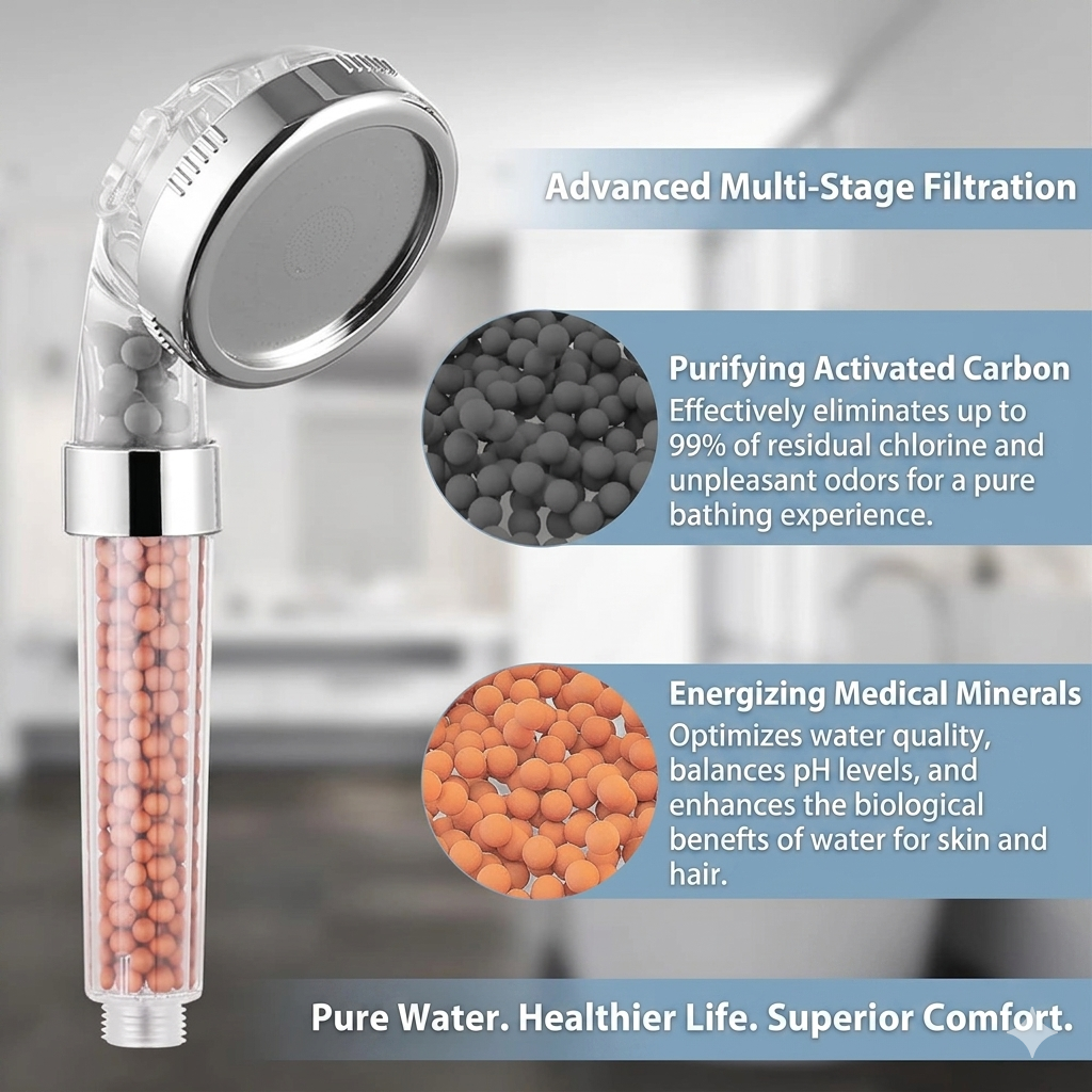 HydroSpa PureLux™ – Cabezal de Ducha Purificador con Filtro de Iones